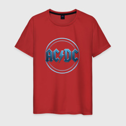 Мужская футболка хлопок ACDC синий объемный лого