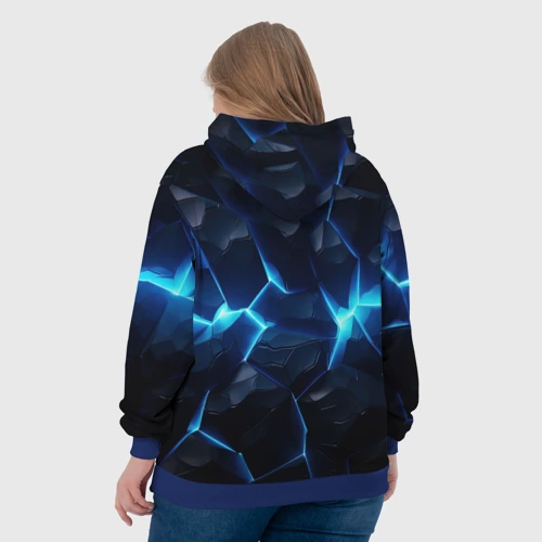 Женская толстовка 3D с принтом ACDC ледяная текстура, вид сзади #2