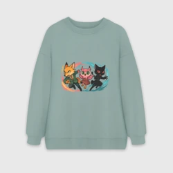 Женский свитшот oversize без начеса хлопок Шпионская стая