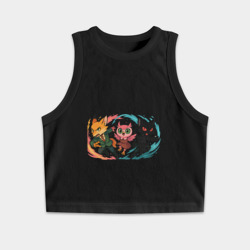 Женская укороченная майка-топ хлопок Шпионская стая