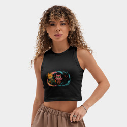 Женская укороченная майка-топ хлопок Шпионская стая - фото 2