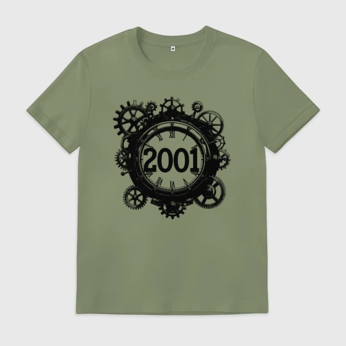 Мужская футболка хлопок с принтом Механический вектор 2001, вид спереди #2
