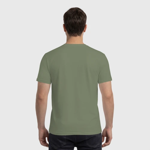 Мужская футболка хлопок с принтом Механический вектор 2001, вид сзади #2