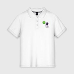 Женское поло хлопок Космонавт и вирус