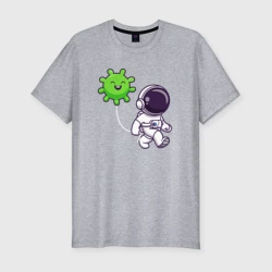Мужская футболка хлопок Slim Космонавт и вирус