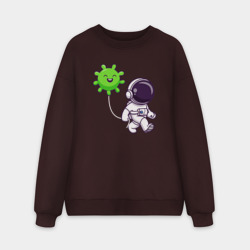 Мужской свитшот oversize без начеса хлопок Космонавт и вирус