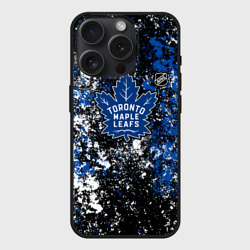 Чехол силиконовый для Apple iPhone 15 Pro матовый Toronto Maple Leafs NHL black