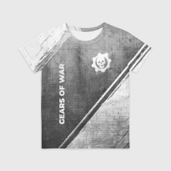 Детская футболка 3D Gears of War - grey gradient вертикально