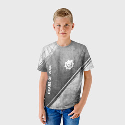 Детская футболка 3D Gears of War - grey gradient вертикально - фото 2