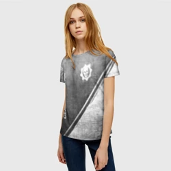 Женская футболка 3D Gears of War - grey gradient вертикально - фото 2