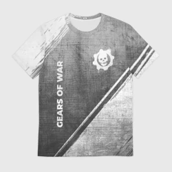 Мужская футболка 3D Gears of War - grey gradient вертикально