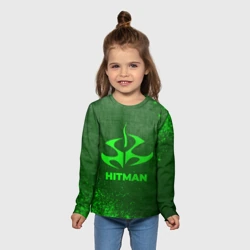 Детский лонгслив 3D Hitman - green gradient - фото 2