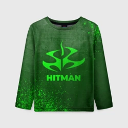 Детский лонгслив 3D Hitman - green gradient