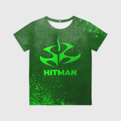 Детская футболка 3D Hitman - green gradient