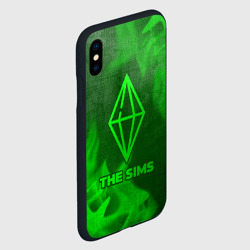 Чехол для iPhone XS Max матовый The Sims - green gradient - фото 2