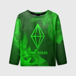 Детский лонгслив 3D The Sims - green gradient