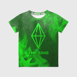 Детская футболка 3D The Sims - green gradient