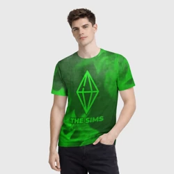Мужская футболка 3D The Sims - green gradient - фото 2