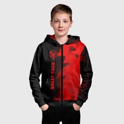 Детская толстовка 3D на молнии Sally Face - red gradient по-вертикали - фото 2