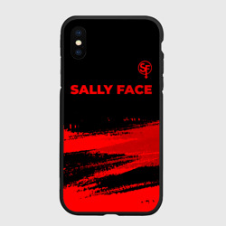 Чехол для iPhone XS Max матовый Sally Face - red gradient посередине