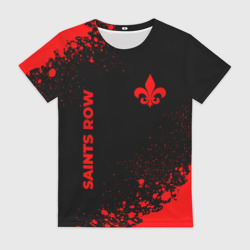 Женская футболка 3D Saints Row - red gradient вертикально