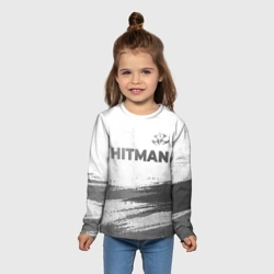 Детский лонгслив 3D Hitman - white gradient посередине - фото 2