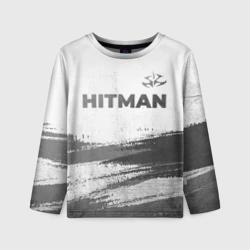 Детский лонгслив 3D Hitman - white gradient посередине