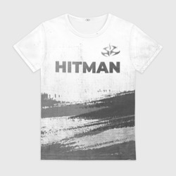 Женская футболка 3D Hitman - white gradient посередине