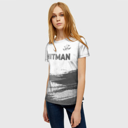 Женская футболка 3D Hitman - white gradient посередине - фото 2