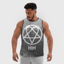 Мужская спортивная майка 3D HIM - grey gradient - фото 2