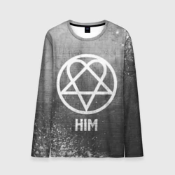 Мужской лонгслив 3D HIM - grey gradient