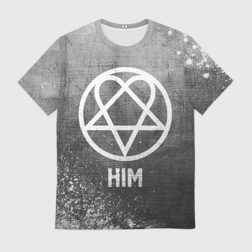 Мужская футболка 3D HIM - grey gradient
