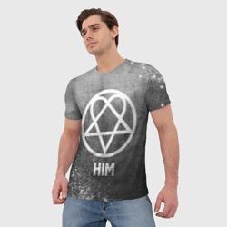 Мужская футболка 3D HIM - grey gradient - фото 2