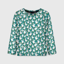 Детский лонгслив 3D Злой гусь узор