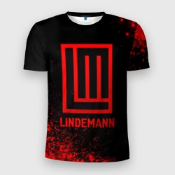 Мужская футболка 3D Slim Lindemann - red gradient