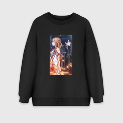 Женский свитшот oversize без начеса хлопок САО - Kirito Asuna