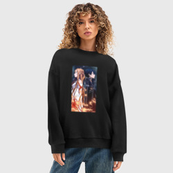 Женский свитшот oversize без начеса хлопок САО - Kirito Asuna - фото 2