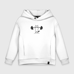 Детское худи Oversize хлопок Кот и штанга