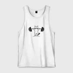 Мужская майка хлопок Кот и штанга