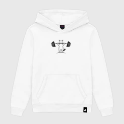 Женская толстовка хлопок Кот и штанга
