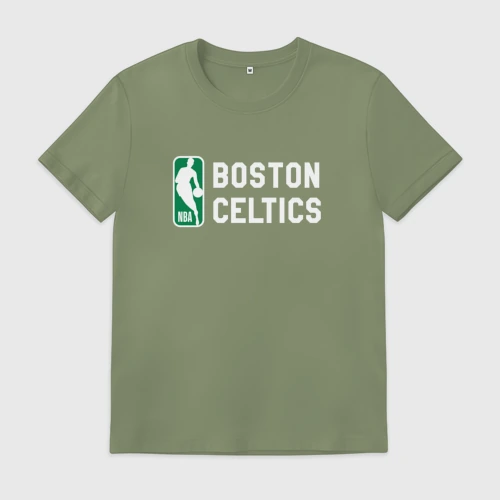 Мужская футболка хлопок с принтом Boston Celtics NBA, вид спереди #2