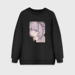 Женский свитшот oversize без начеса хлопок Песня ночных сов назуна нанакуса