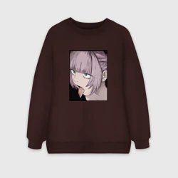 Женский свитшот oversize без начеса хлопок Песня ночных сов назуна нанакуса