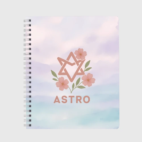 Тетрадь Astro логотип с цветочками