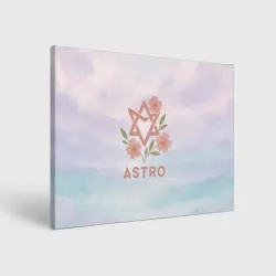 Холст прямоугольный Astro логотип с цветочками