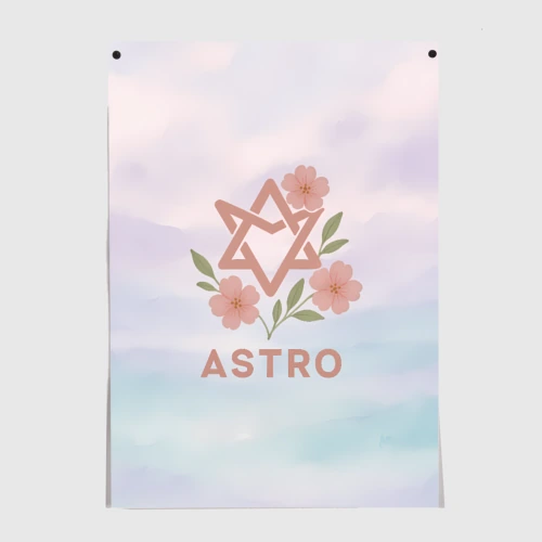 Постер Astro логотип с цветочками