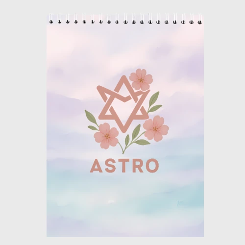 Скетчбук Astro логотип с цветочками