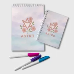 Блокнот Astro логотип с цветочками