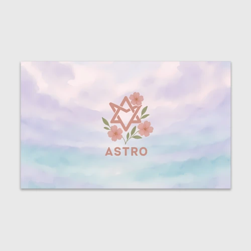 Бумага для упаковки 3D Astro логотип с цветочками