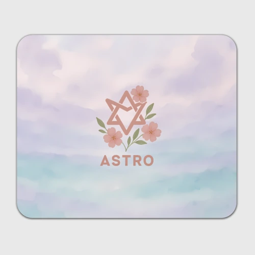 Прямоугольный коврик для мышки Astro логотип с цветочками